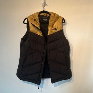 North Face Gold and Black Puffy Vest